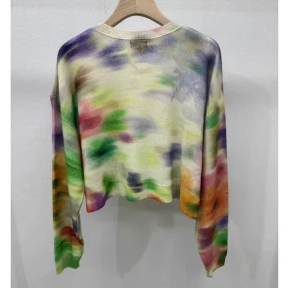 Anthropologie The Alani Cropped Cashmere Tie-Dye Sweater Small